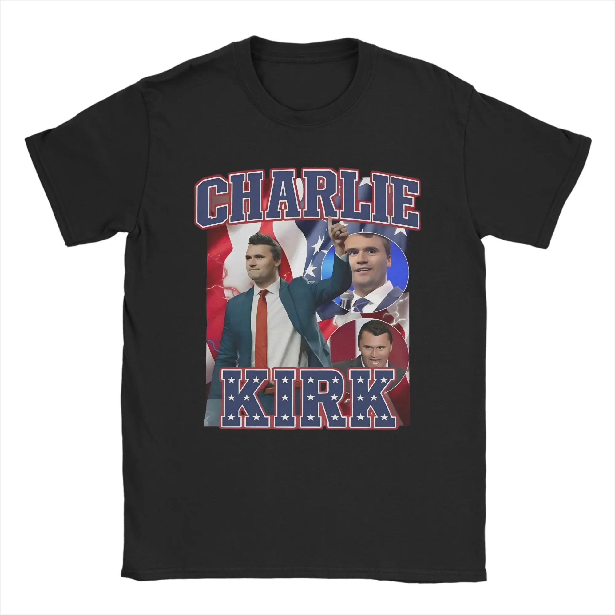 

Charlie Kirk Bold Patriotic Stars T Shirt Beach Cotton T Shirts For Men Fashion Printed Tshirt Short Sleeve Street Style Clothes