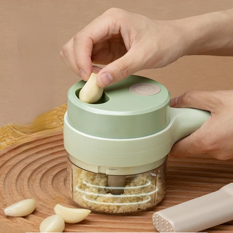 

Multifunctional Electric Garlic Cutter USB Rechargeable Ginger Puree Machine Durable Vegetable Meat Shredder Kitchen Slicer
