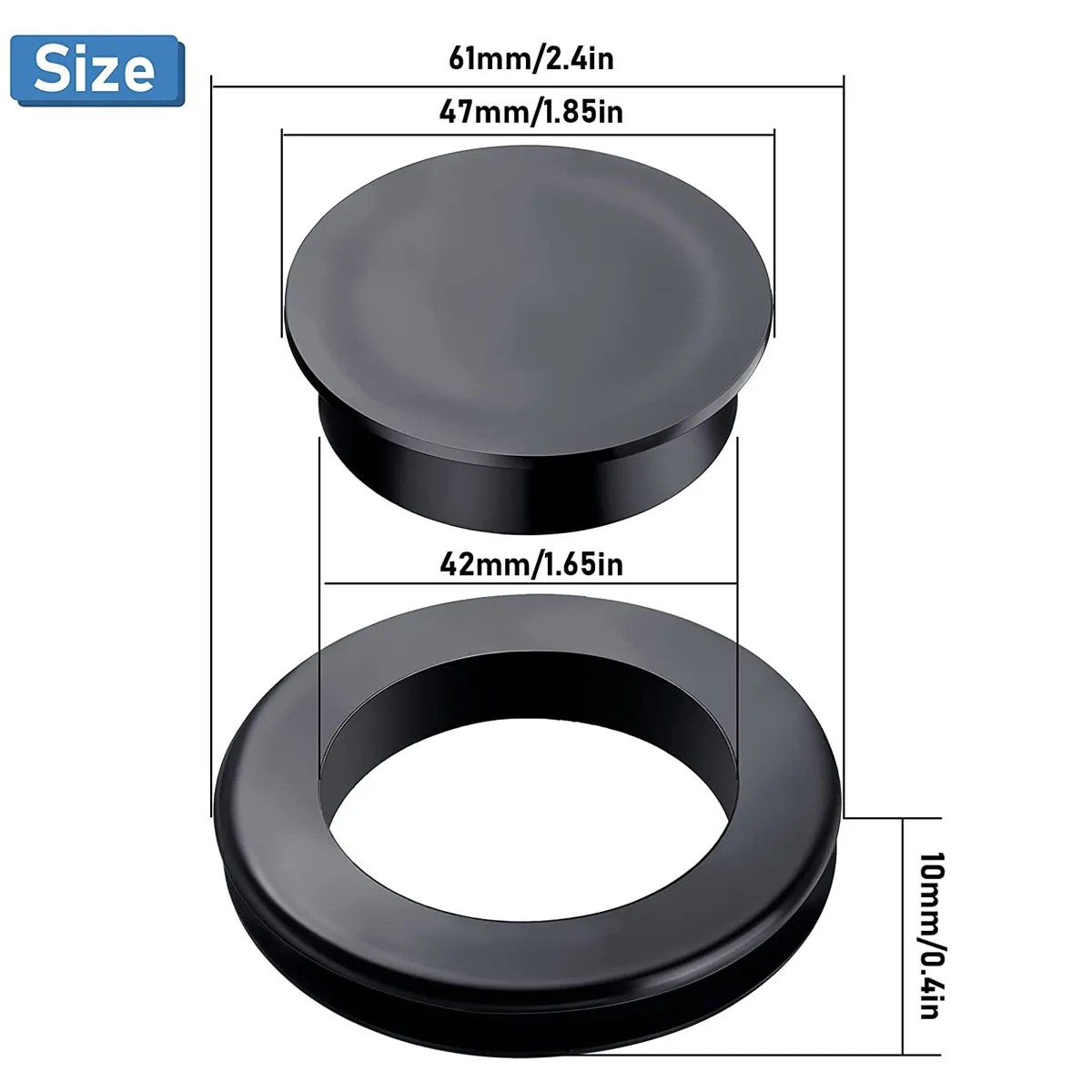 4Pcs 2 inch Patio Table Hole Ring Plug Umbrella Cap Cover Silicone Garden Beach Sunshade Glass Outdoors Patio Table Yard Holders