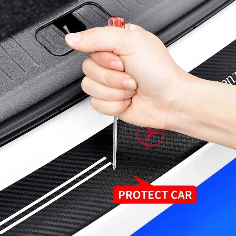 Carbon Fiber Car Trunk Rear Bumper Sticker Guard Plate Protector For Mercedes Benz W212 W213 W205 W177 W247 W176 X253 etc