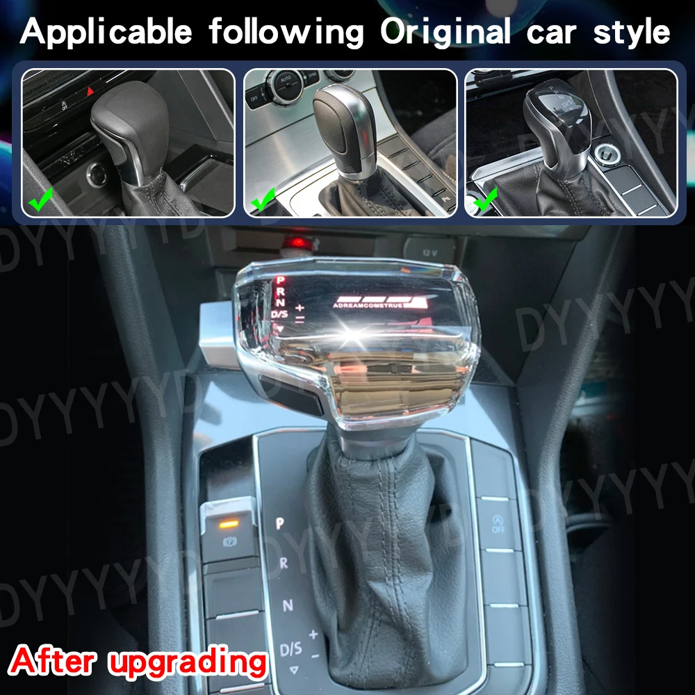 For Volkswagen Passat B8 CC golf7 dsg gear shift knob Magotan Beetle Touareg tiguan Jetta MK 6 7 LED crystal gear lever shifter - Image 4