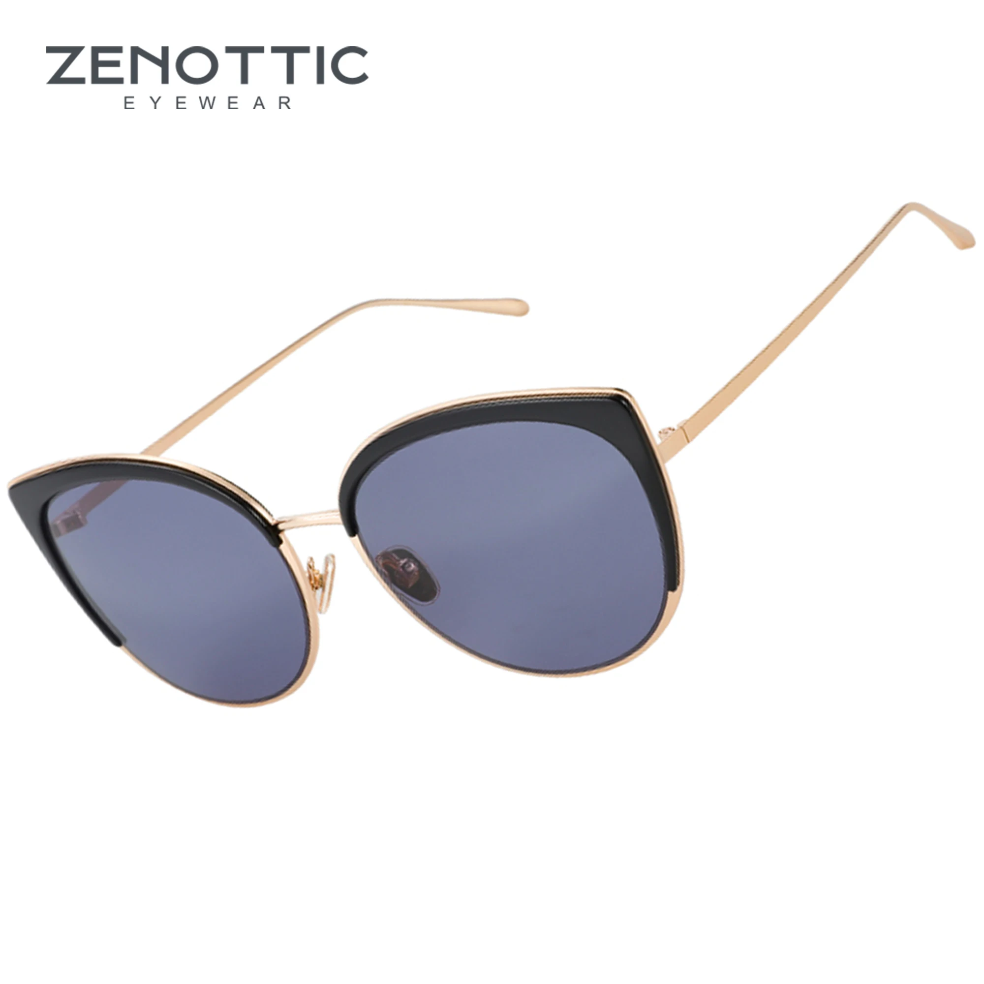 ZENOTTIC Cat Eye Sunglasses Women Brand Designer UV400 Protection Driving Shades Eyewear Ladies Trendy Clear Visual Sun Glasses