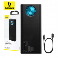Baseus PD 65W Powerbank 30000mAh Fast Charging 5X USB Type C 5A QC 3.0 With Display Compatible with iPhone Tablet