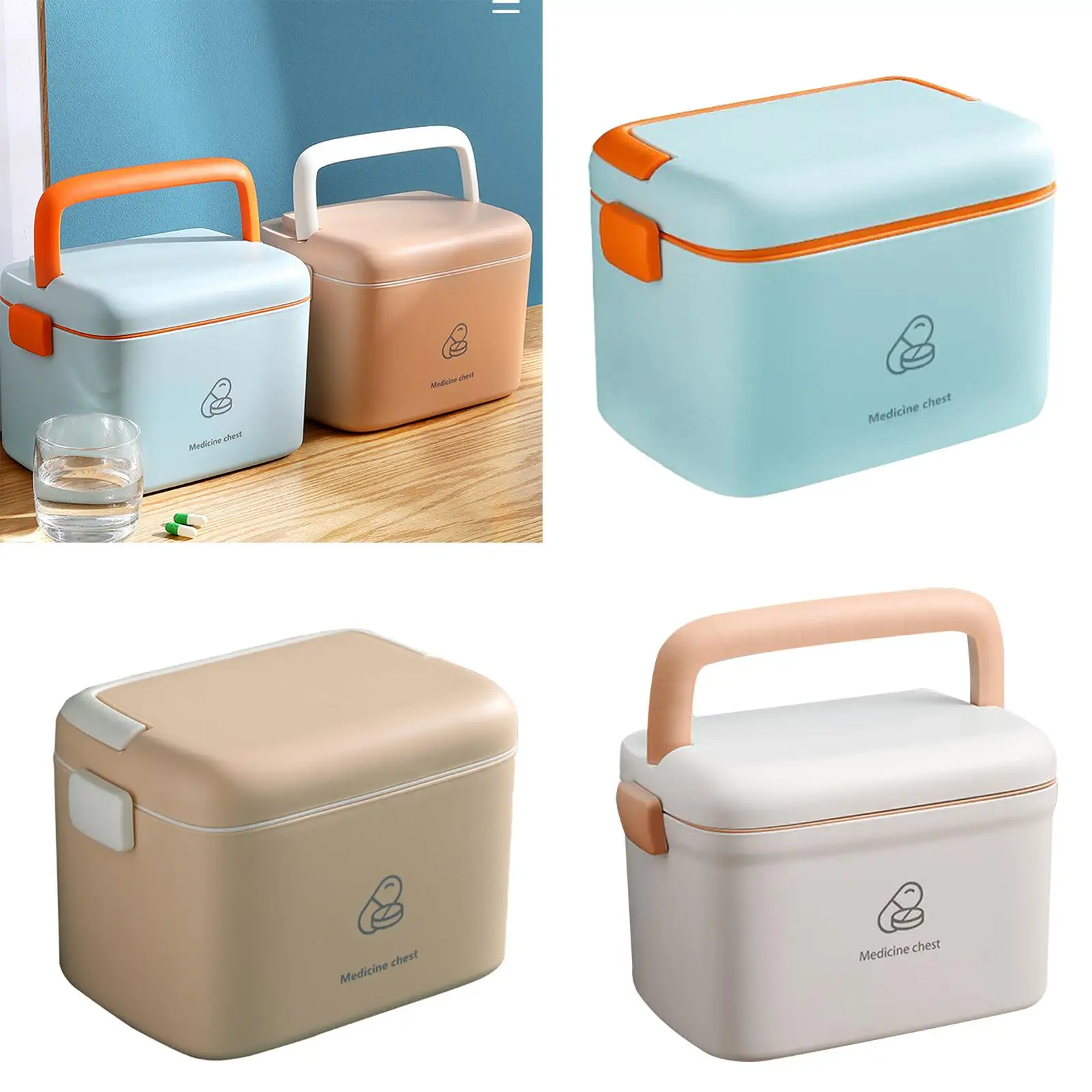 Multipurpose Storage Box Case Double Layer Decoration Organizer Container Organizing Bin for Living Room Bathroom Countertop