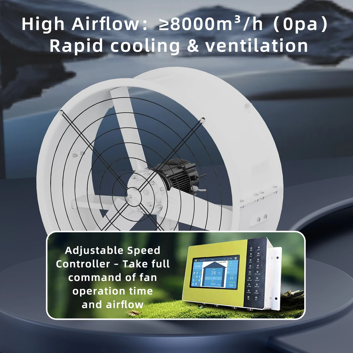 Energy-Efficient 220v 1450rpm 370w 3 Phase  Bldc Exhaust Fan Wall Mount Air Ventilation Fan Poultry Farm Exhaust Fan