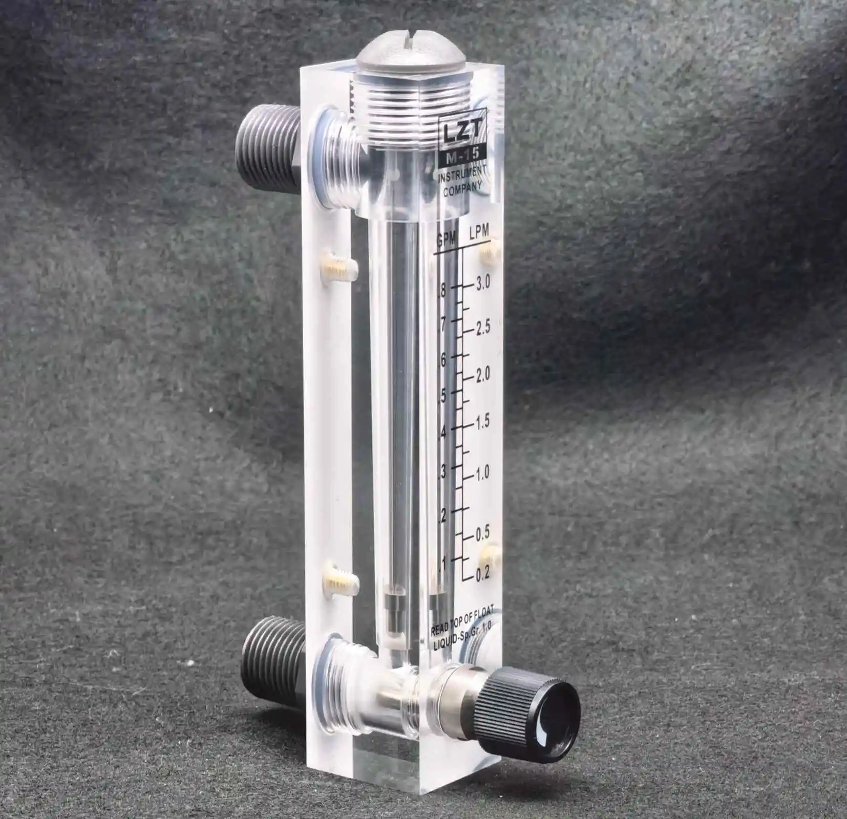 PMMA Liquid Flowmeter Water Flow Meter Panel Rotameter With/Without Control Valve LZM-15 0.2-2LPM 16-160LPH 1-7LPM 10-100LPH
