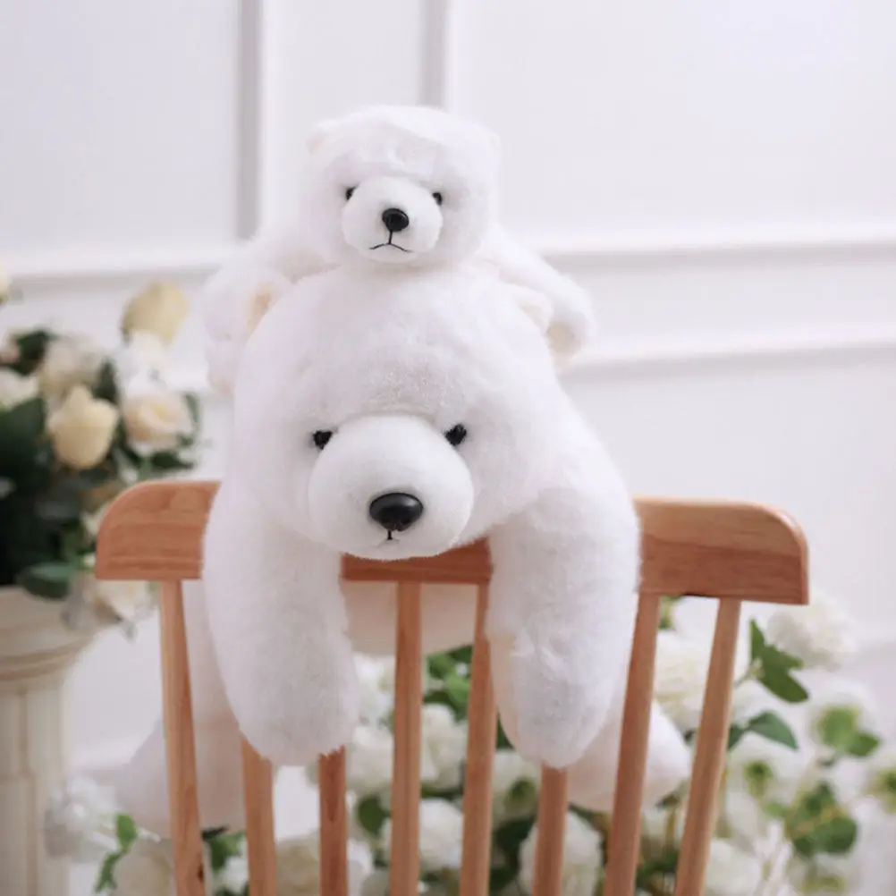 

White Bear Stuffed Animal Lie Prone Design Soft Supple Cuddly Pillow Home Bedroom Living Room Decor Gift Stuffed Bear Decor
