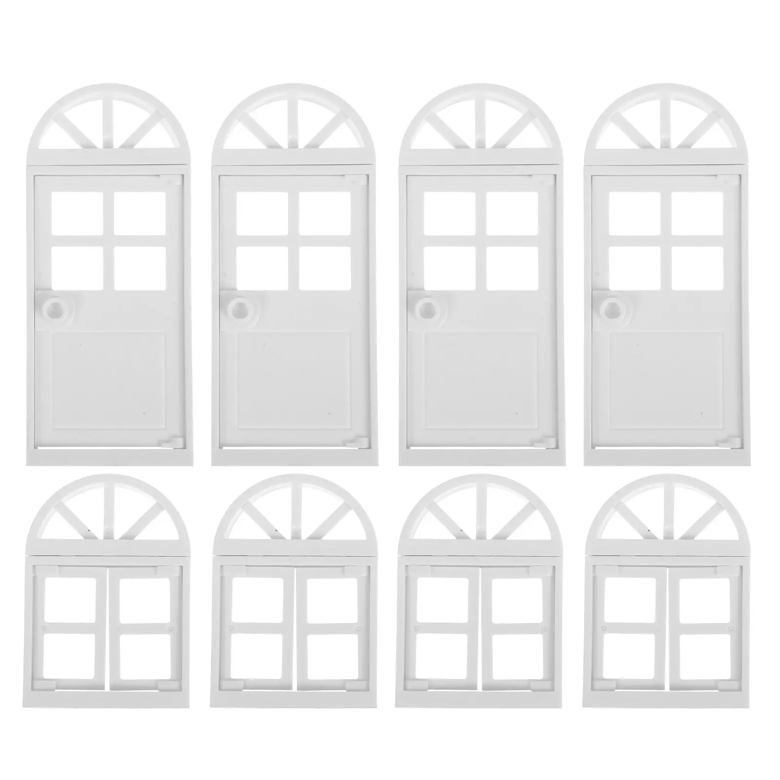

Dollhouse Miniatures Window Pane Doors Houses Decoration Supplies Accessories Kit with for Crafts Furniture