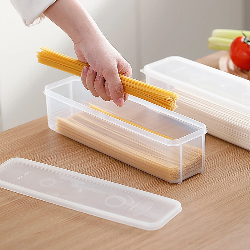 Noodle Storage Box Kitchen Noodle Spaghetti Container Home Cereal Preservation Storage Box With Cover Refrigerator Storage Box