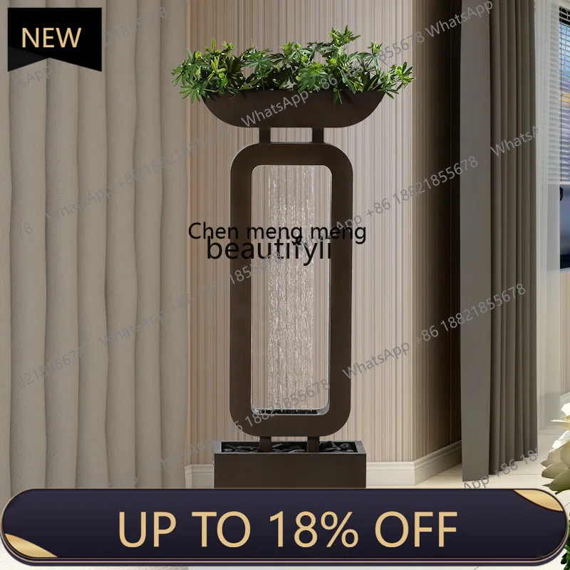 

Creative water curtain wall entrance flowing water ornament hotel living room opening floor fountain decoration