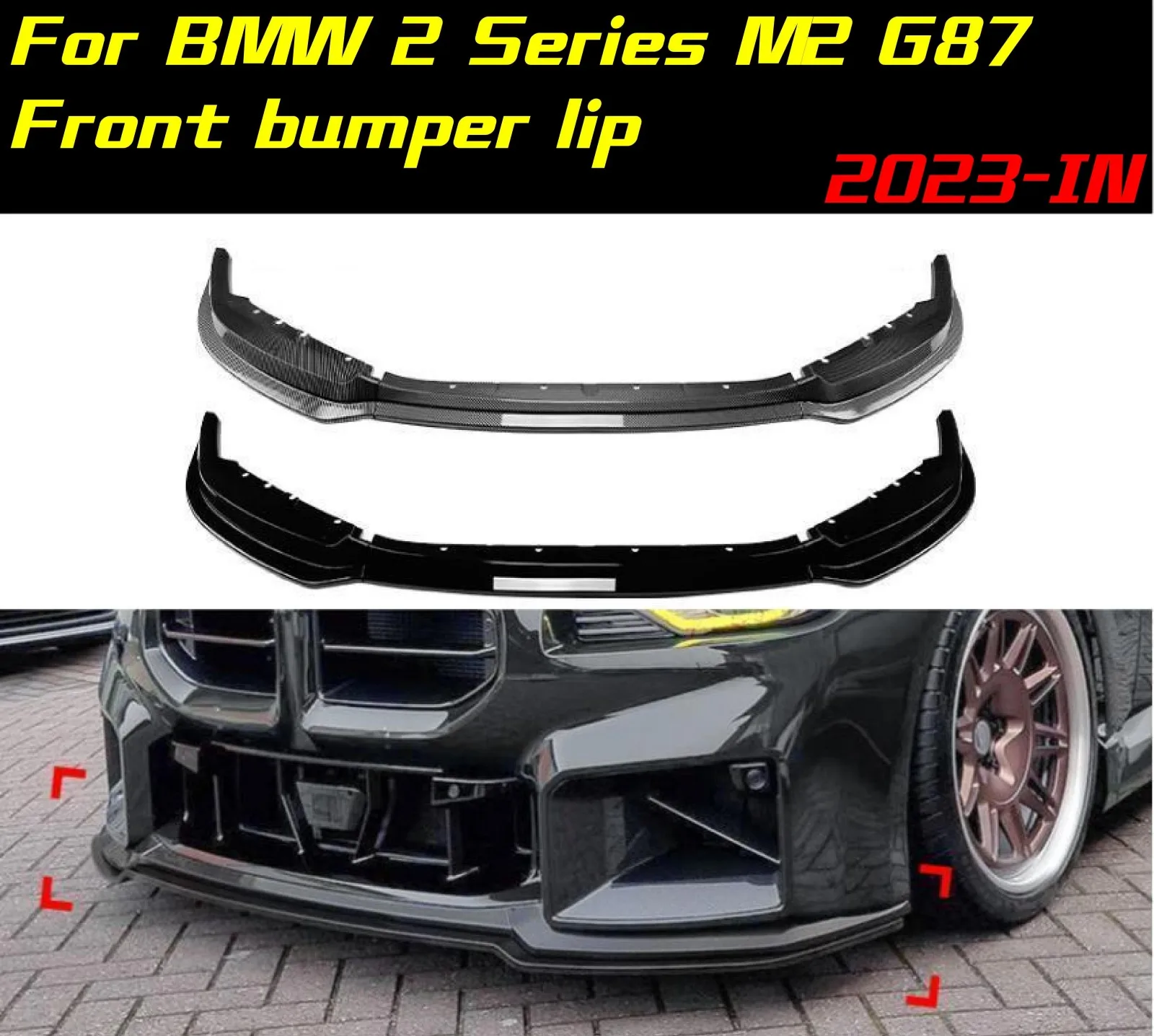 

Front Bumper Lip Splitter Diffuser Spoiler Bumper Guard Protector Accessories For BMW 2 Series M2 G87 2023-IN Spoiler Body Kit