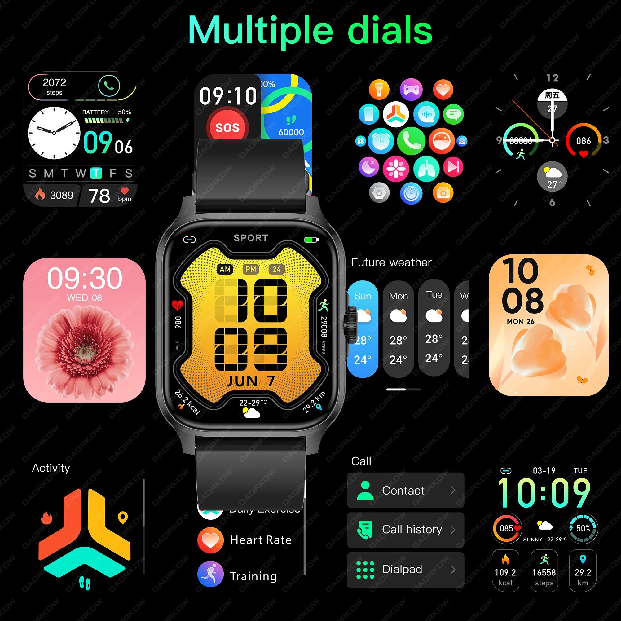 2024 Bluetooth Call Men Smart Watches Women Wrist Watch Fitness Watch Waterproof Smartwatch For Xiaomi Huawei Android iOS iPhone