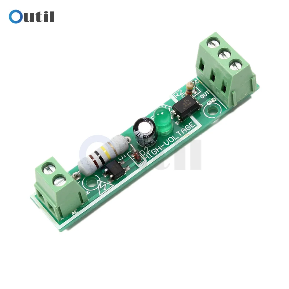 1-Bit AC 220V Optocoupler Isolation Module Voltage Sensing Board Adaptive 3-5V for PLC 24V Level TTL Level Optocoupler Isolation