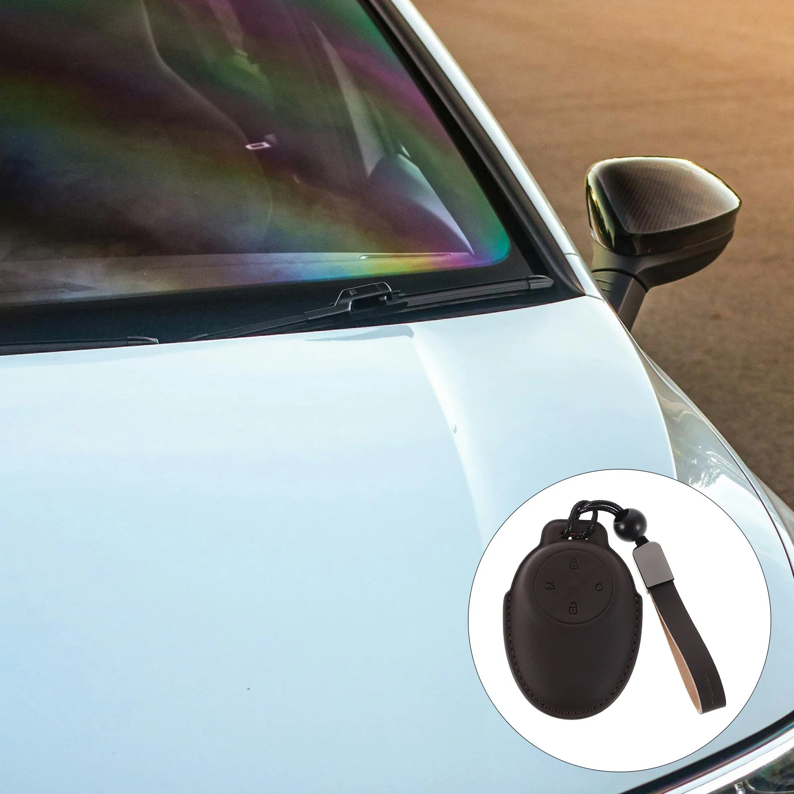 

Car Key Cover PU Material Stylish Scratch Protection Fit for Key Fob Holder Auto Accessories Protector Sleeve Car Keychain