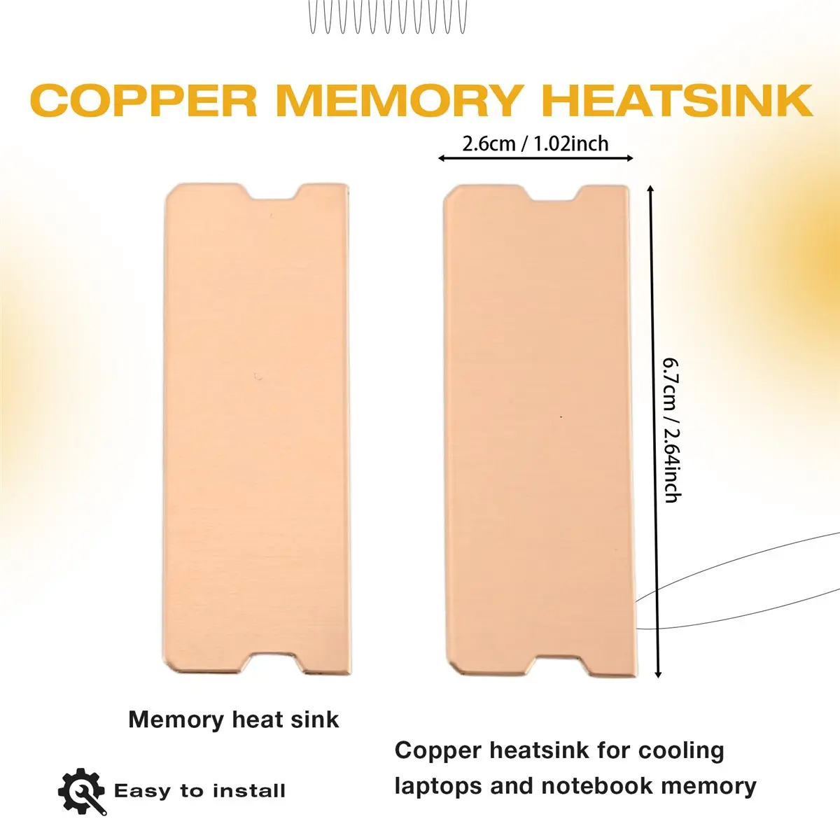 

Cmpt And Acce Store Offer PC Accessories 4Pcs Copper Laptop Memory Heatsink Heat Dissipation DDR4/5 Heat Sink