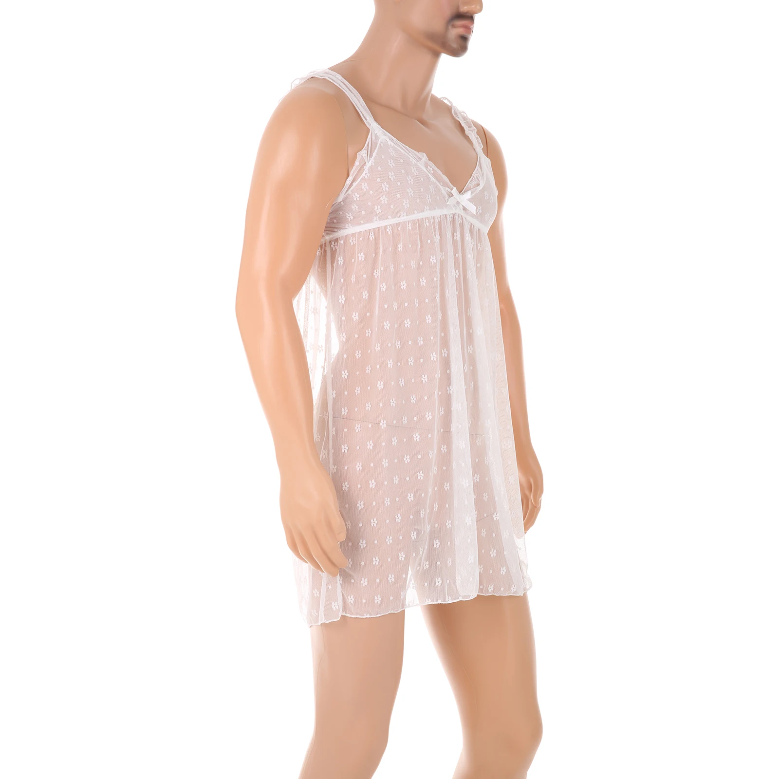 

Unisex See-Through Slip Dress Nightdress See Through Nightgown Transparent Sexy Sleepwear Lace Nightdress Pajamas Mesh Underwear