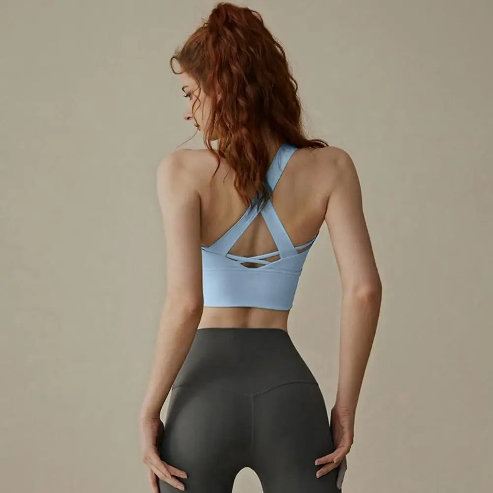 Sujetador de Yoga a la moda para mujer, ropa interior, sujetador ajustado, absorción del sudor, a prueba de golpes