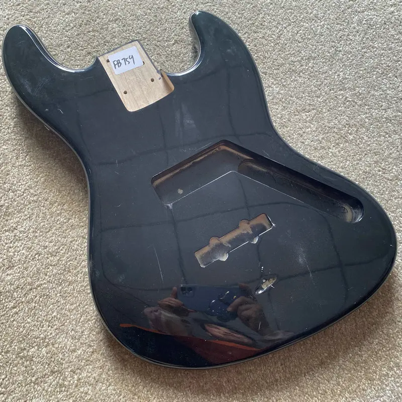 

FB759 Black Color Jazz Bass in Solid Basswood Unfinished Electric Bass Body with Damages for Replace and DIY Right Hand