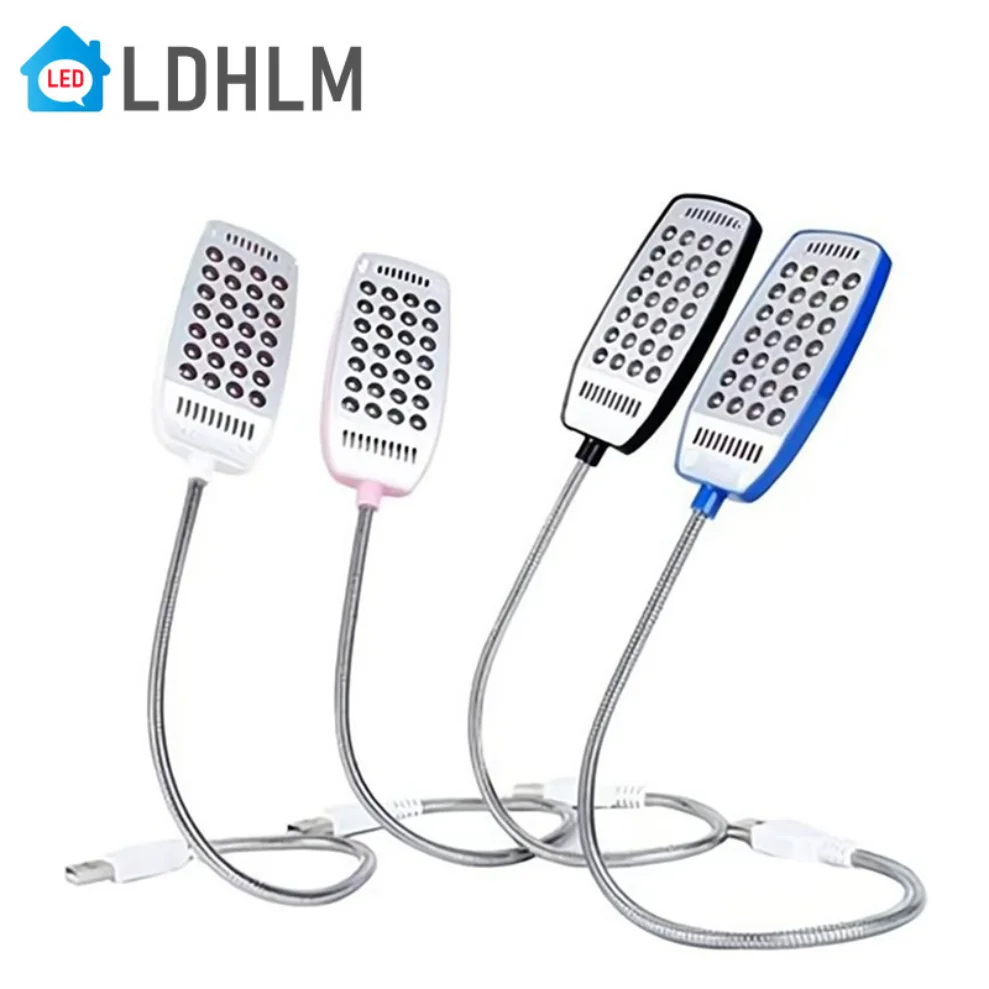 LDHLM 독서등 LED USB 책 조명, 매우 밝은 유연한 4 가지 색상, 노트북 PC 컴퓨터용, 28LED, 1 개 신상