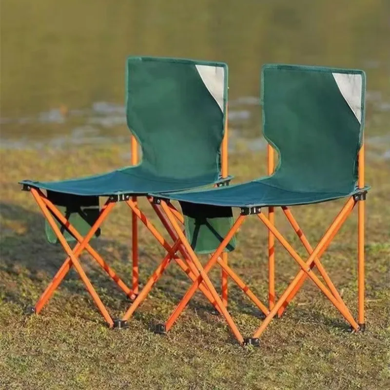 Outdoor Foldable Chair, Portable Fishing Seat, Reinforced Heavy-Duty Seat, Waterproof Backrest, Durable and Long-Lasting