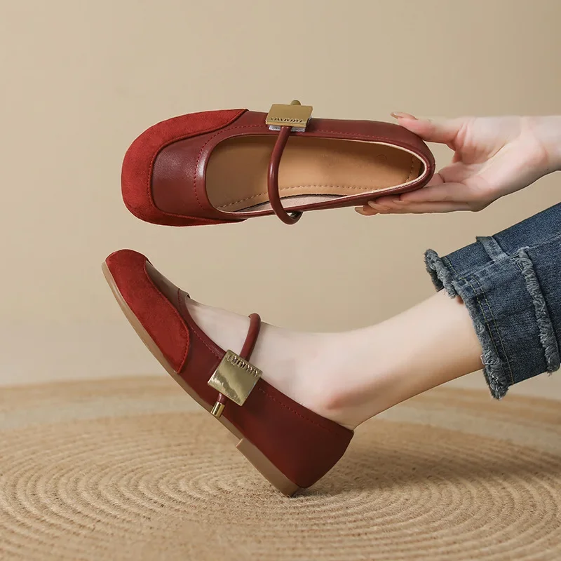 

​​Women's Vintage Dress Flats Ballet Flats for Women Low-Cut Slip-On Round Toe Slipper Dressy Comfortable Ankle Strap Flat Shoes