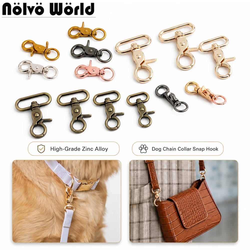 30PCS 13-50mm Metal Bag Strap Buckles Swivel Trigger Lobster Clasp For Handbag Purse Shoulder Strap Dog Chain Collar Accessories