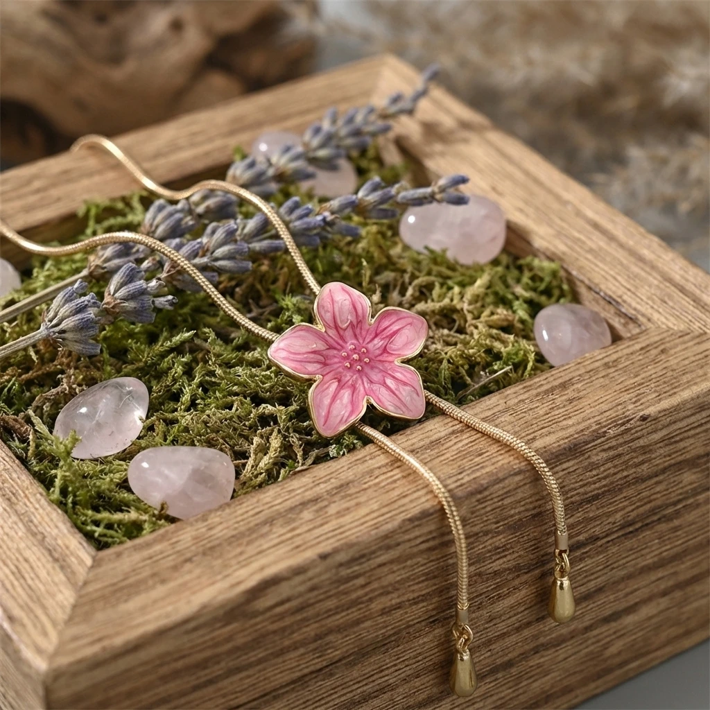 Collar Lariat con Flores Coloridas de Estilo Coqueta para Mujer, Cadena de Serpiente Ajustable en Forma de Y, Gargantilla Bolo Tie, Joyería de Verano, Regalo