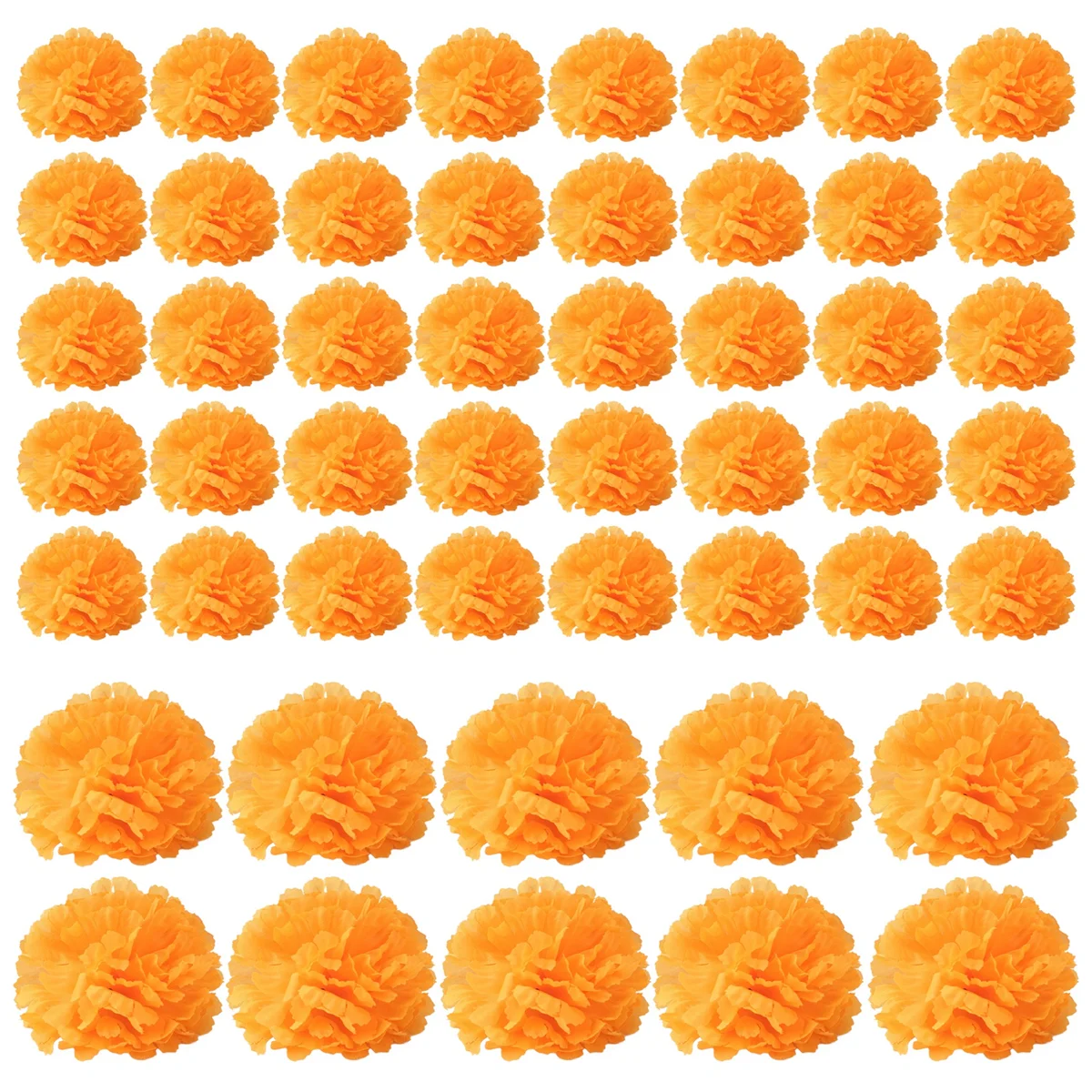 BFYL-3.9 pollici Fiori di calendula Fiore artificiale del giorno dei morti 50 pezzi Testa di fiori di calendula finti per la produzione di ghirlande di calendula