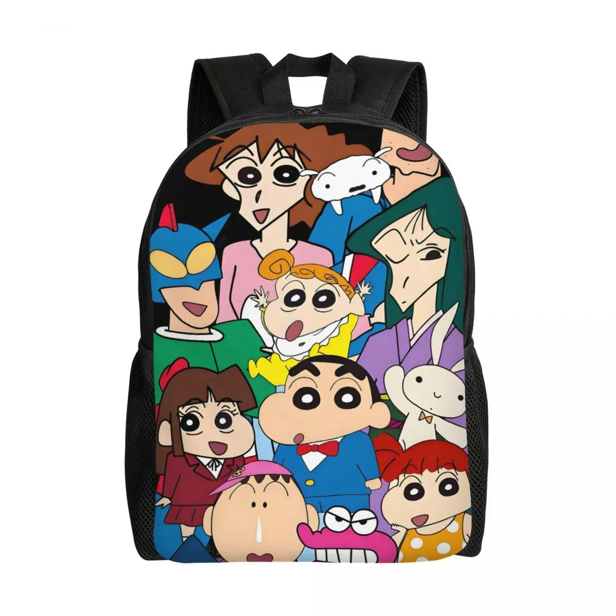 Mochilas con estampado 3D de C-Crayones Shin-chanes para niños y niñas, bolsas de viaje para la escuela y la universidad, mochila para mujeres y hombres, mochila para ordenador portátil de 15 pulgadas