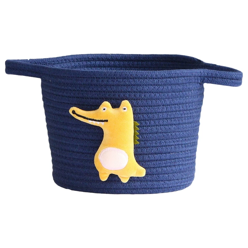 Cotton Rope Woven Storage Basket Desktop Cosmetics Toys Sundries Organizer Cartoon Animal Decor Basket