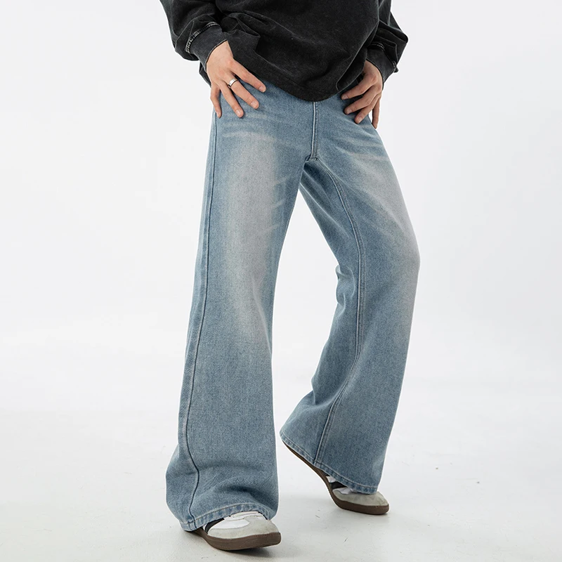

TFETTERS Washed Y2k Baggy Men Jeans 2025 Autumn Casual Youth Vitality Full Length Jeans Man Fashion Loose Flare Denim Pants Man