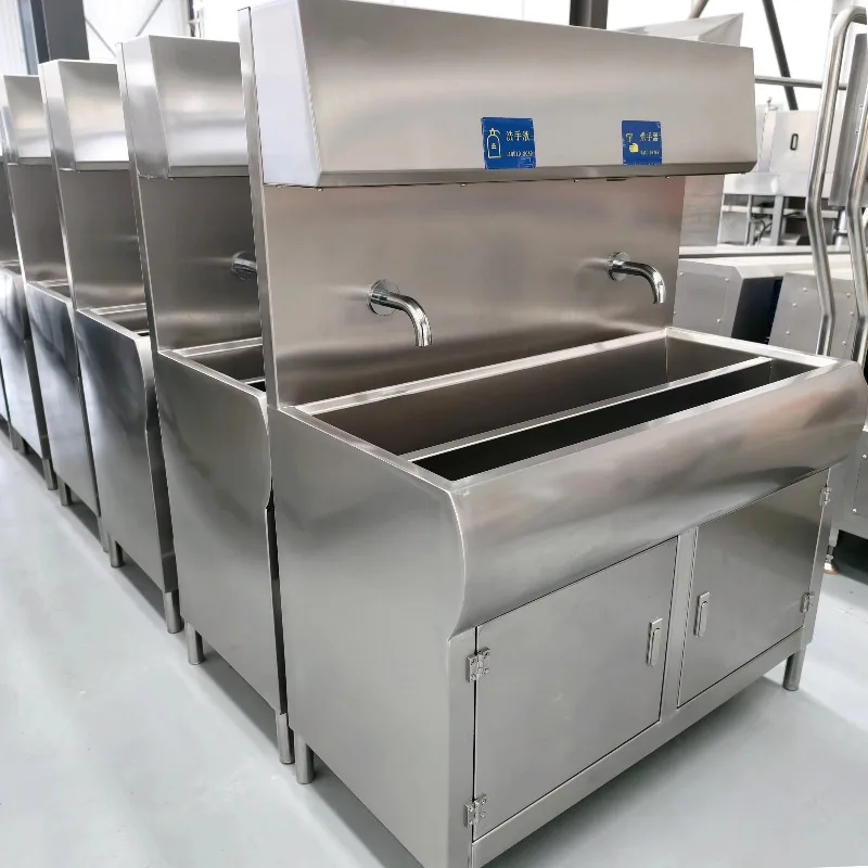 Industrial Grade Electric Hand Washing Disinfection Sink CE Certified for Meat Processing Plant New Plastic