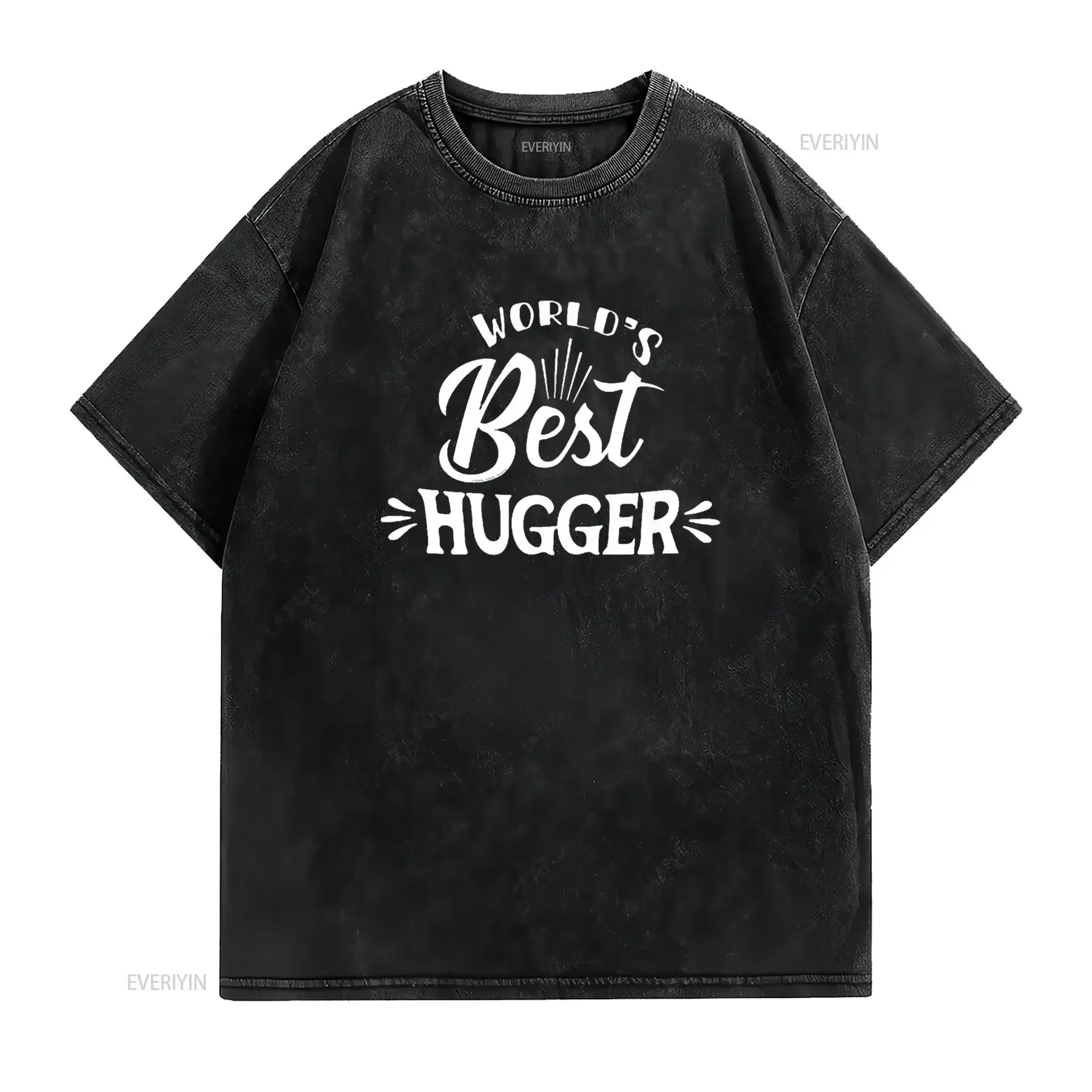 World s BEST Hugger for Mom Dad Grandma Grandpa Womens T Shirt Black 3XL vintage Washed designer clothes Unisex