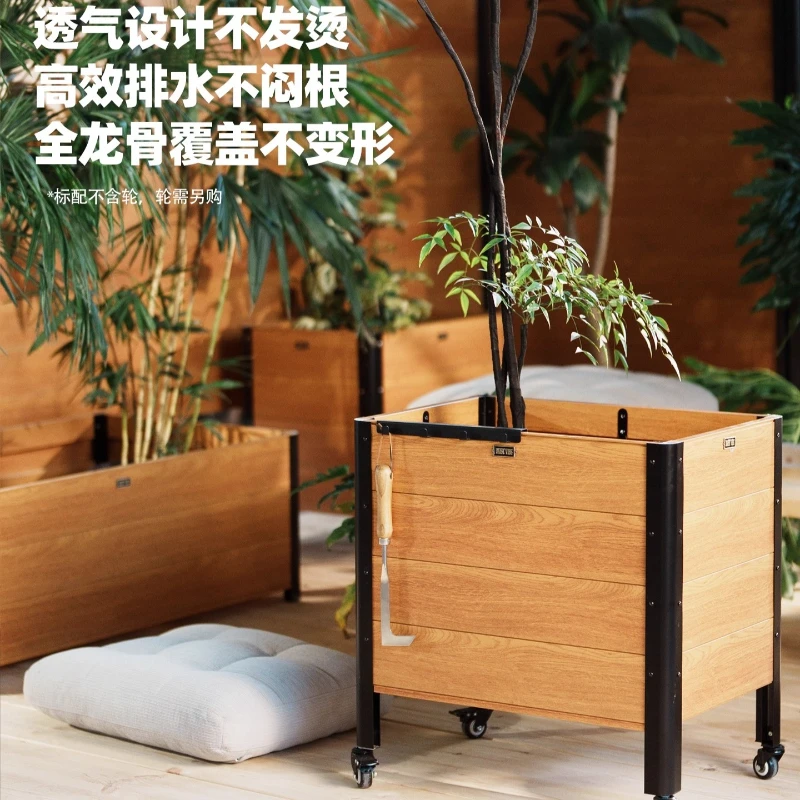 

Aluminum alloy flower box outdoor courtyard flower pot custom combination flower bed municipal road guardrail large tree plantin