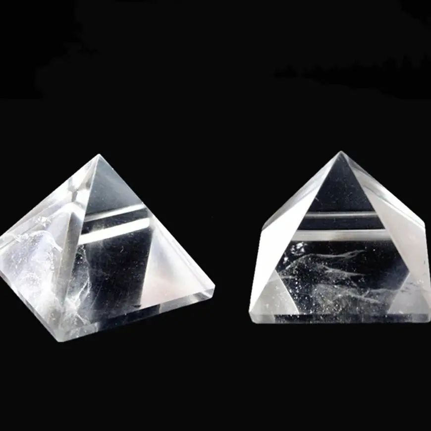 2-6cm Natural White Crystal Pyramid Raw Stone Polishing Transparent Quartz Crystal Pyramid Clear Reiki Healing  Home Decoration