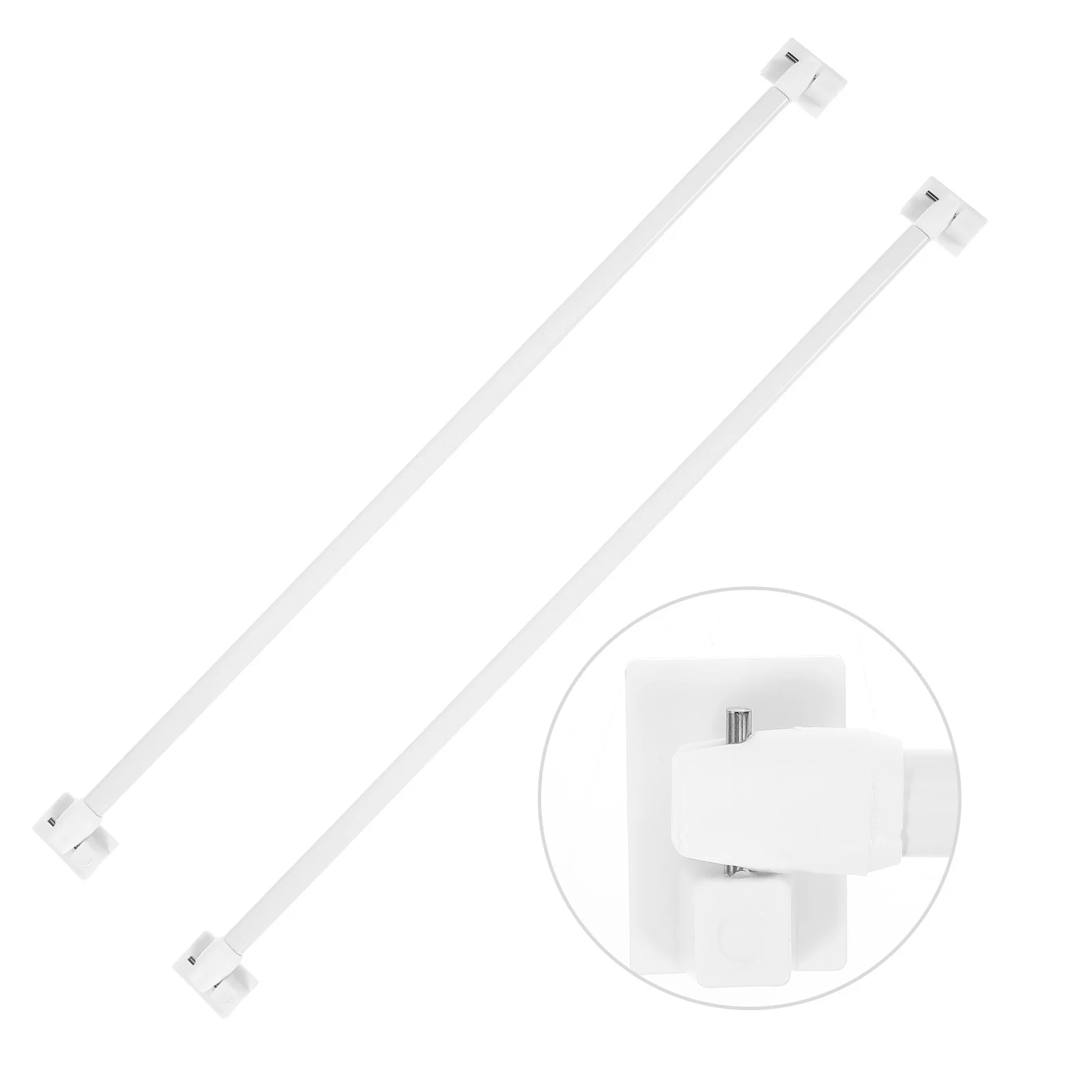 

1 Pair Adjustable Curtain Rod Telescopic Tension Pole For Shower Window Door Closet Clothes Drying Expandable Rod Home Decor