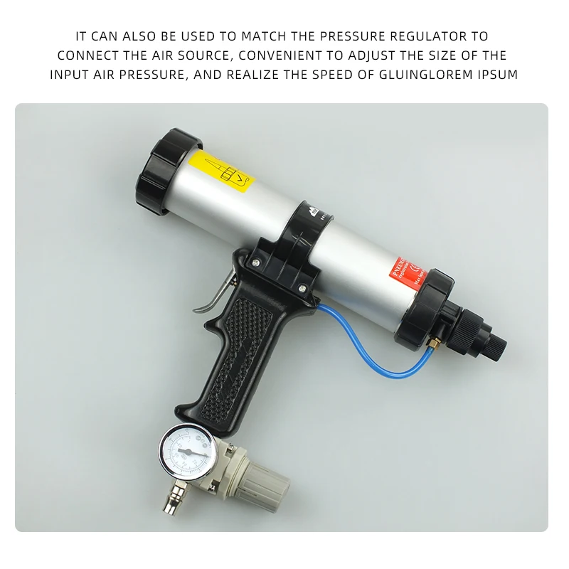 Промышленный DIY класс 300-310 мл твердый резиновый пневматический клеевой пистолет алюминиевый бочонок пенопластовый пистолет стальная ручка детали химического оборудования