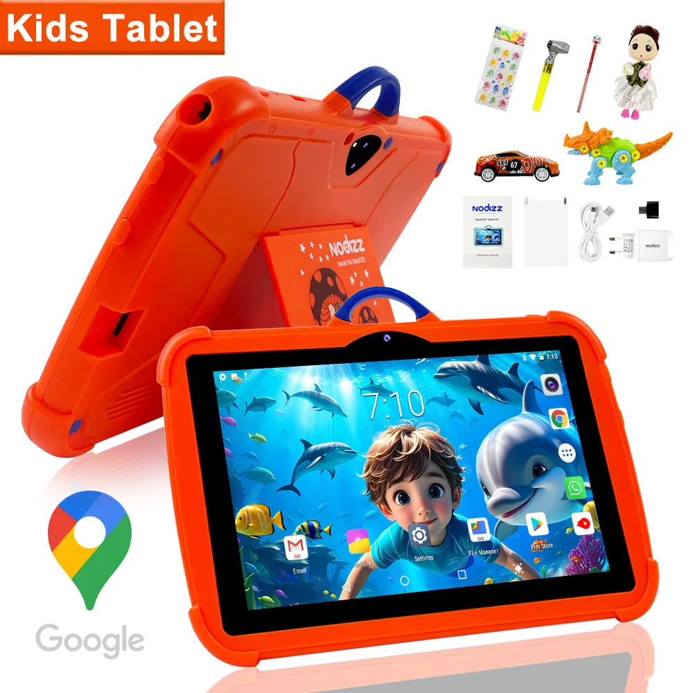

7 Inch Kids Tablet Cartoon Pattern 1280*600 IPS HD 4GB RAM 128GB ROM Android 14 GPS WiFi Learning Games Tablets Children's Gifts