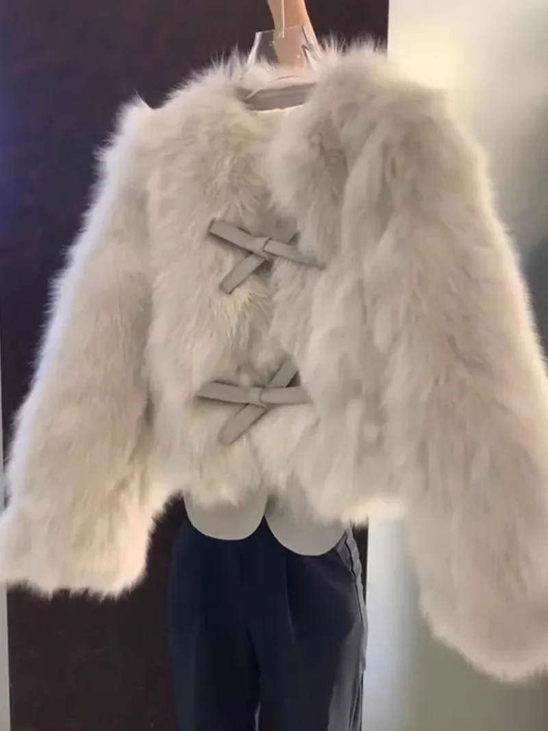 2024 Autumn and Winter New Lamb Fur Integrated Environmentally Friendly Fur European Wool Fashionable and Short Coat For Women