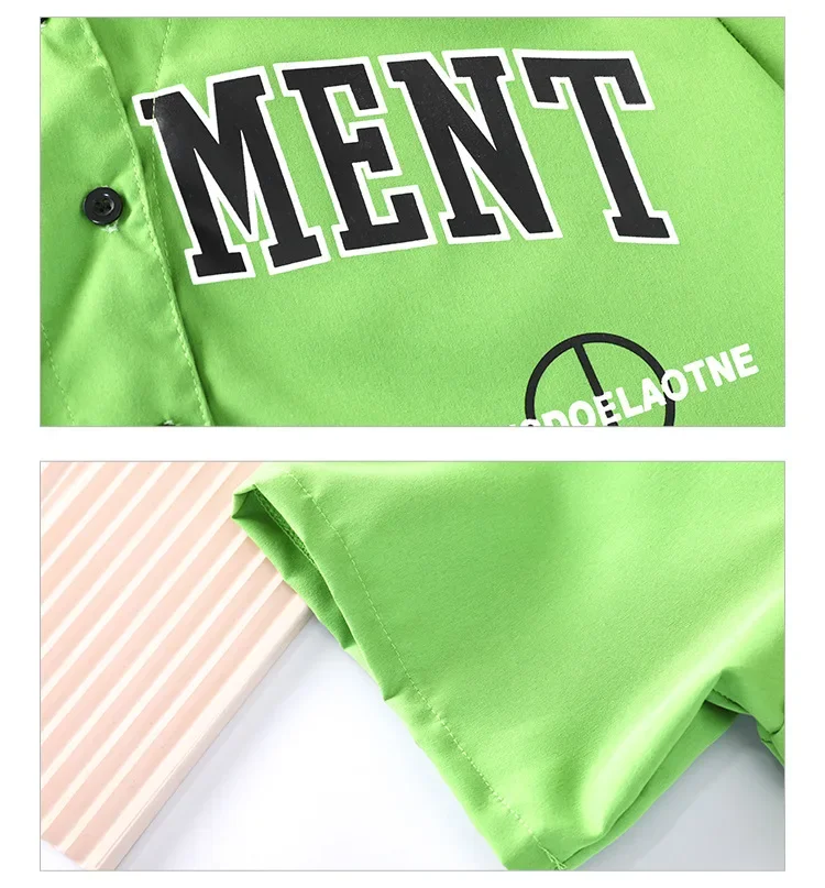 Kinder Hip-Hop Street Dance Outfit, lockeres Performance-Set für Jungen und Mädchen, Jazz-Tanz-Wettbewerbs-Bühnenkostüm, Tanzkleidung für Kinder – Detail 4