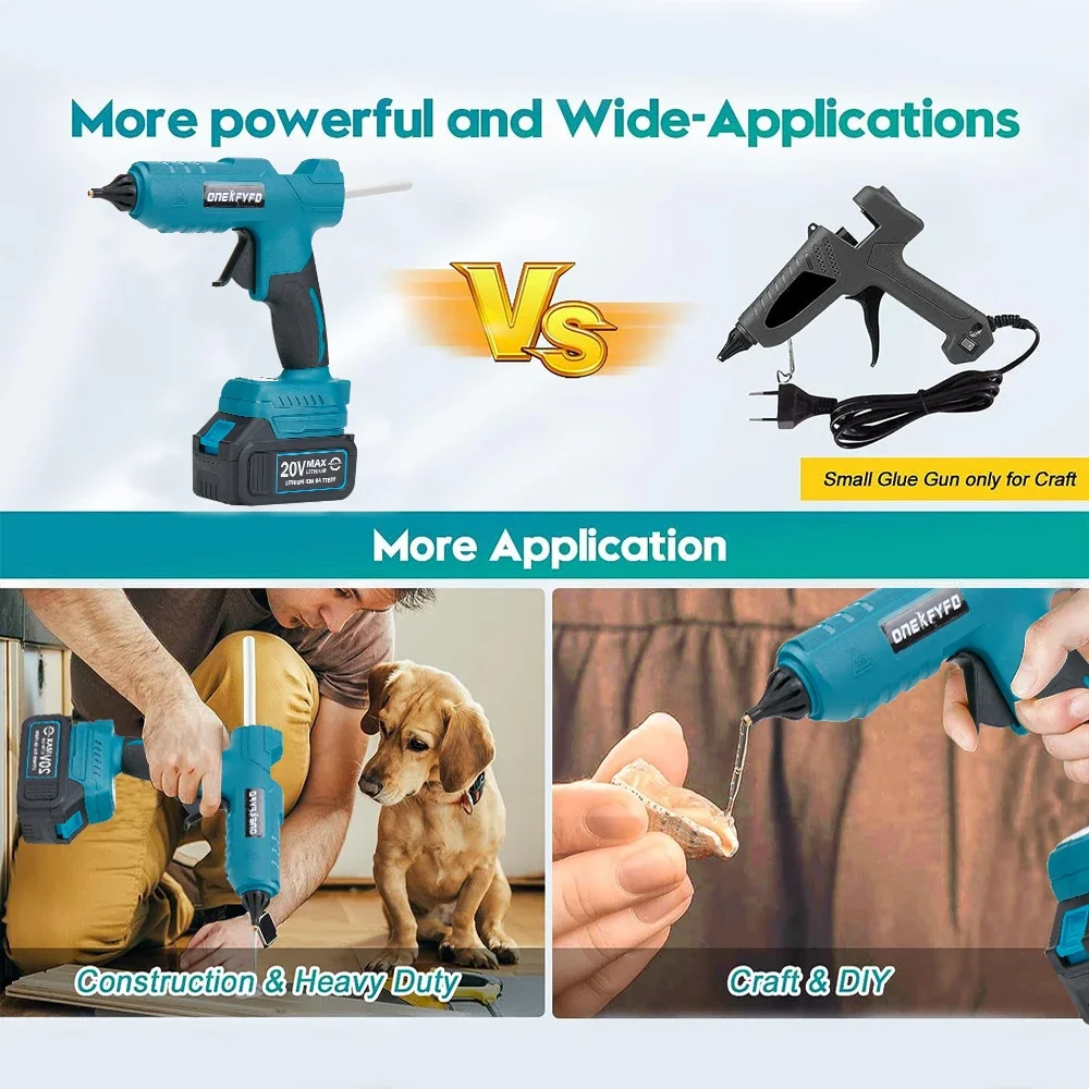 Imagem -05 - Household Electric Hot Melt Glue Machine Cordless Lithium Glue Extrusão 11 mm de Diâmetro Glue Stick para Makita Bateria Pcs