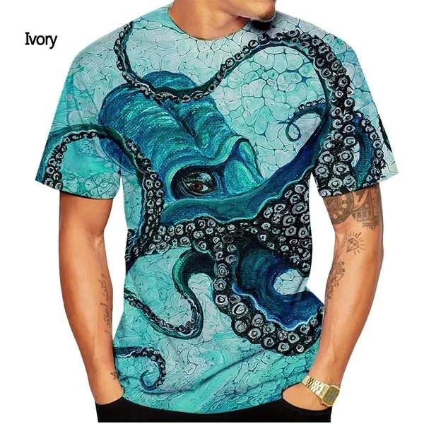 New Fashion Sea Animal 3D Printing T Shirt Men\'s And Women\'s Summer Casual Short-sleeve Cool Tops Funny Marine Life Kid Tshirts