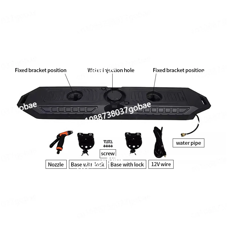 Car travel water storage tank hand wash water tank black and orange off-road truck RV roof Long form water tank thickened