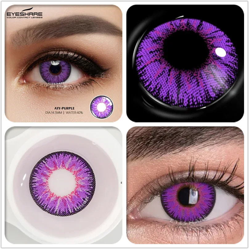 EYESHARE 1 Pair Cosplay Contact Lenses Beautiful Pupil Eye Cosmetic Colorful Contact Lenses Halloween Yearly Eyes Contact Lens