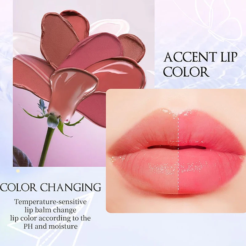 ترطيب الشفاه بلسم الشفاه الطبيعي درجة الحرارة تغيير لون أحمر الشفاه طويلة الأمد تغذي الشفاه العناية ماكياج 1 قطعة تتلاشى خط الشفاه #5