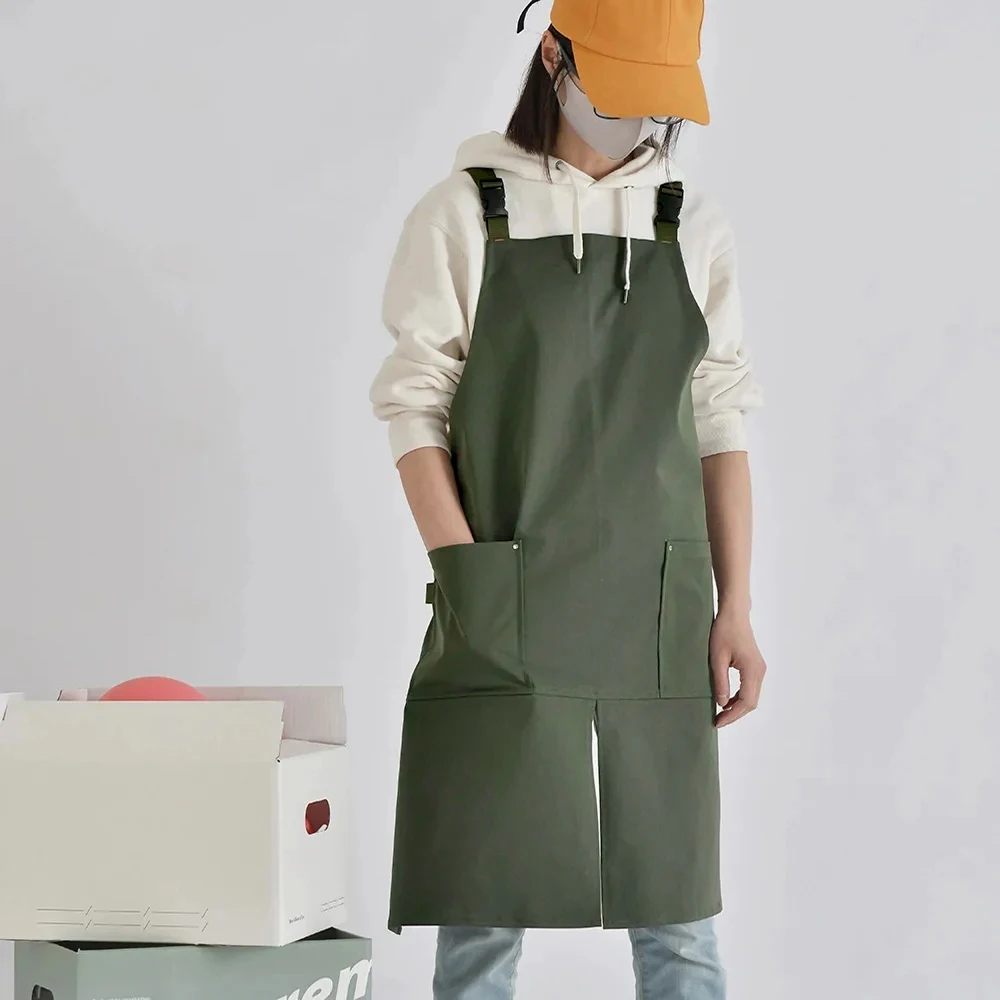 Korean Fashion Waterproof Apron Makeup Studio Workwear Solid Color Simple Nail Shop Dustproof Adjustable Apron