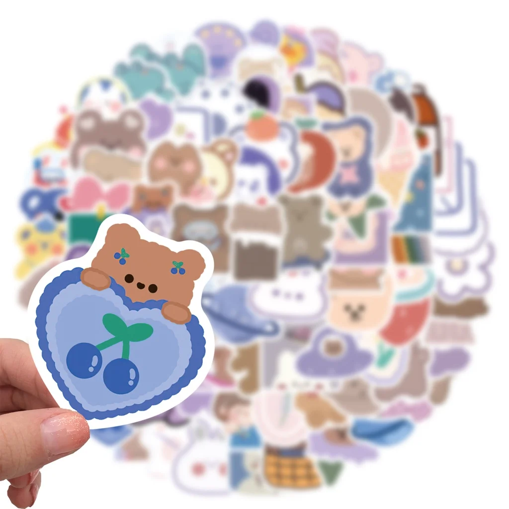 50PCS Cartoon anime Cute Bear Graffiti Stickers Suitcase Motorcycle Notebook Helmet Phone Water Bottle Stickers Papery Pop Store