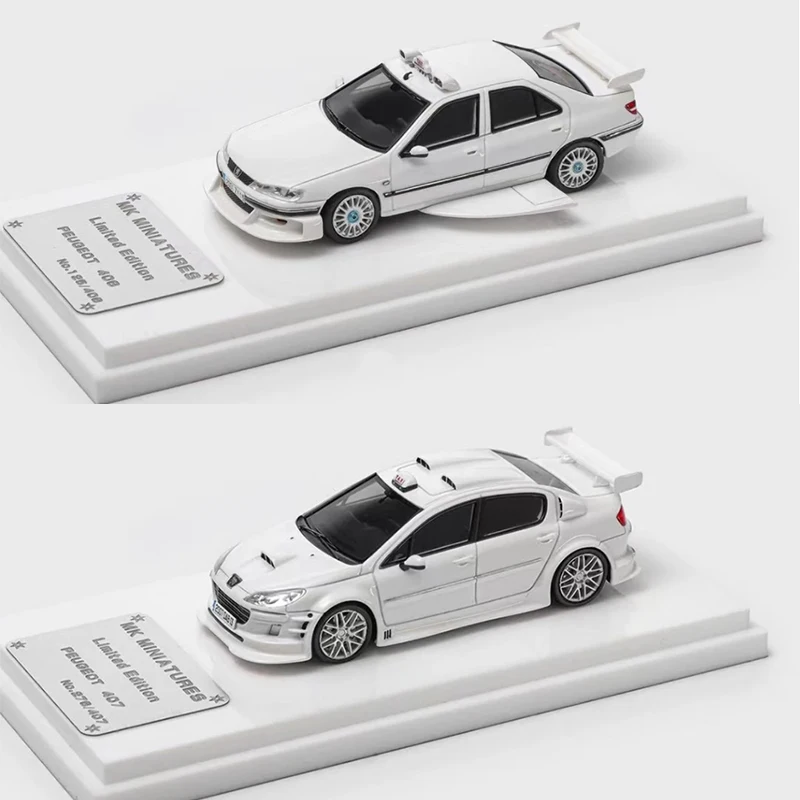 Resin Simulation Model 1:64 Scale Peugeot 406 407 Taxi Sport Car Model Movie Fan Collection Souvenir Scene Ornament Hobby Gift