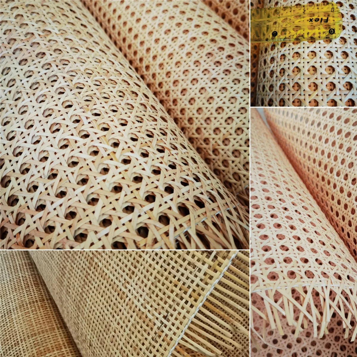 60CM X 1-3 Meters Cane Webbing Roll Natural Real Rattan For Chair Table Furniture Material