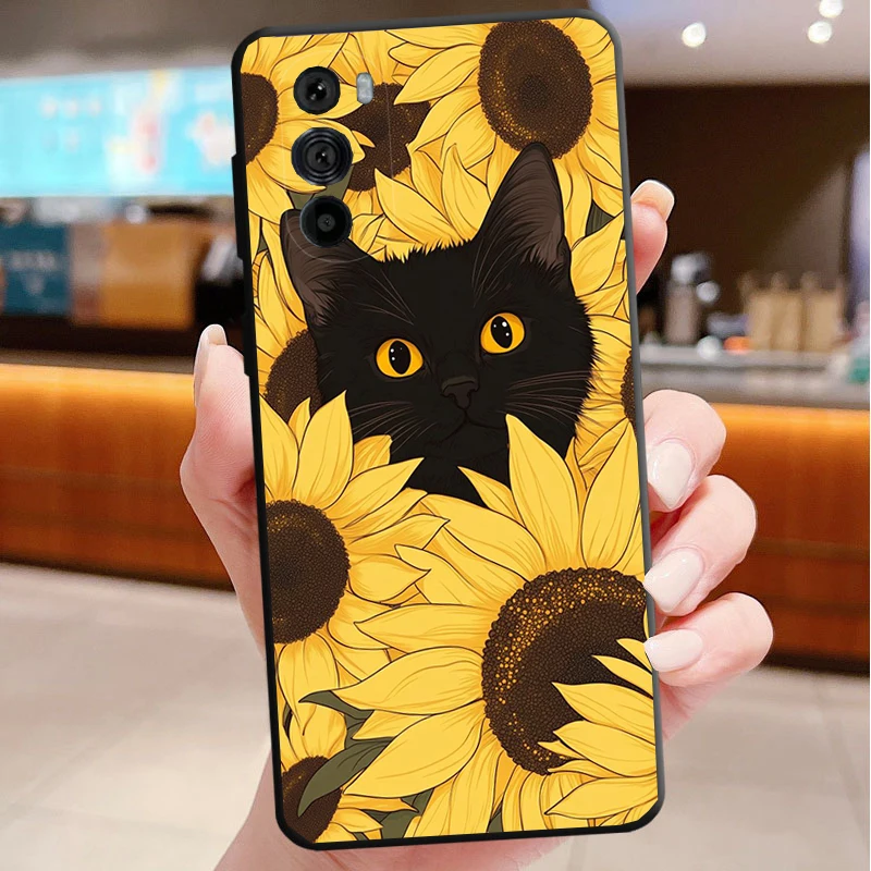 حافظة هاتف كارتونية لطيفة على شكل قطة لهاتف موتورولا إيدج 50 40 برو 60 50 40 30 Ultra Neo Fusion Moto G Play G Stylus G Power G 2025 #1